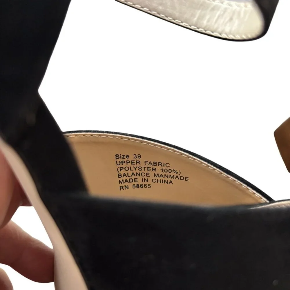 Abound Women’s Black Faux Suede Platform Block Heel Size 39 (9 US)